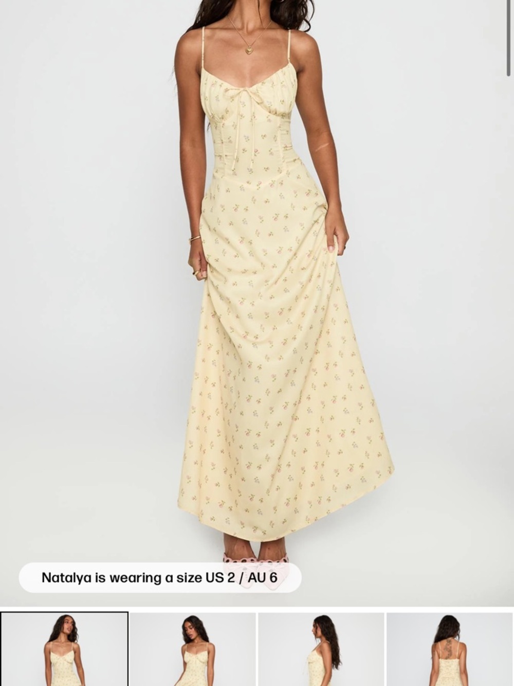 Yellow Floral Maxii Dress - Princess Polly